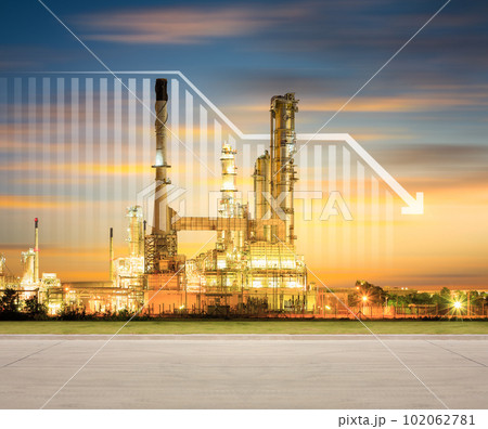 Oil gas refinery or petrochemical plant with concept of business. 102062781