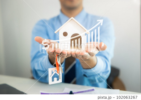 Businessman with business concept. Businessman with business concept. 102063267