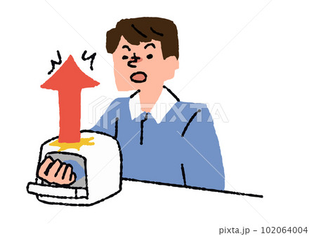 血圧上昇に驚く男性 病気の治療や予防 血圧上昇に驚く男性 病気の治療や予防 102064004