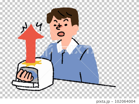 血圧上昇に驚く男性 病気の治療や予防 血圧上昇に驚く男性 病気の治療や予防 102064004