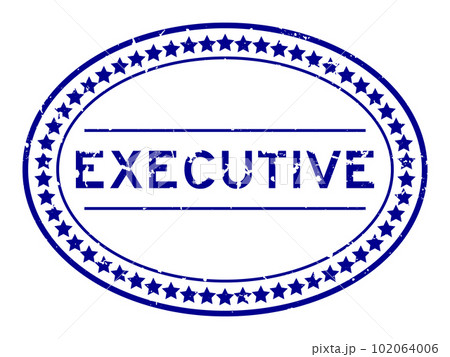 Grunge blue executive word oval rubber seal stamp on white background Grunge blue executive word oval rubber seal stamp on white background 102064006