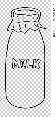 乳製品　牛乳　シンプルイラスト　線画 102064217