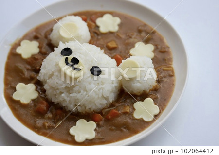 子供用に作ったクマさんカレーライス キャラカレー 子供用に作ったクマさんカレーライス キャラカレー 102064412