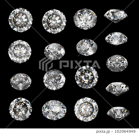 ダイヤモンド 黒背景 アングル色々 ダイヤモンド 黒背景 アングル色々 102064949