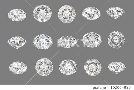 ダイヤモンド　グレー背景　アングル色々 102064950