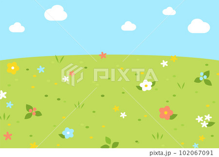 背景イラスト_草原 102067091