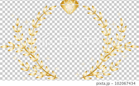 金桂冠花環框架和鑽石的插圖 102067434