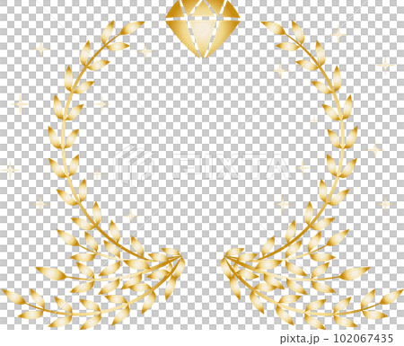 金桂冠花環框架和鑽石的插圖 102067435