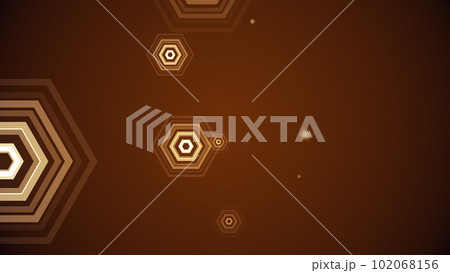 カラフルな背景に六角形が湧き出る 102068156