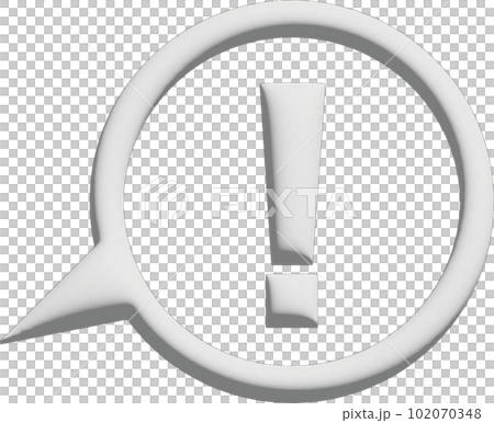 Plump half-dimensional round balloon exclamation mark 102070348