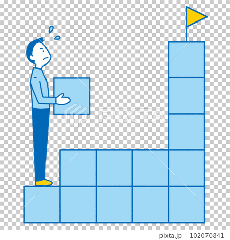 ブロックを積み上げる男性 102070841