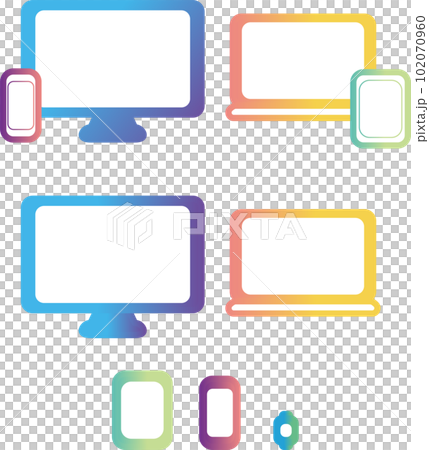 圖標業務計算機智能手機移動象形圖插圖材料設置顏色 102070960