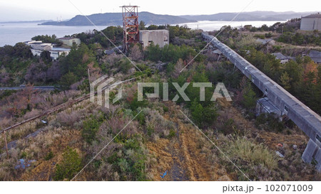 池島炭鉱跡「第一立坑櫓とベルトコンベア」 102071009