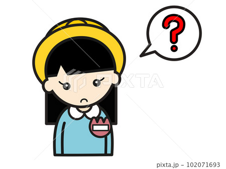 疑問を持つ幼稚園児の女の子 疑問を持つ幼稚園児の女の子 102071693