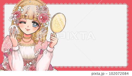 可憐なお姫様の少女まんがイラストフレーム・ファンデーション 102072084