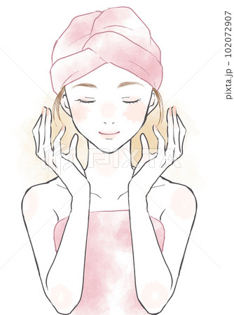美容　スキンケアをする女性 102072907