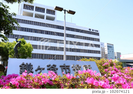 鎌ケ谷市役所とツツジ 千葉県鎌ケ谷市新鎌ケ谷2丁目 鎌ケ谷市役所とツツジ 千葉県鎌ケ谷市新鎌ケ谷2丁目 102074121