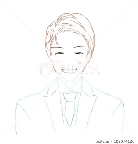 幸せそうに笑う男性のイラスト素材 幸せそうに笑う男性のイラスト素材 102074136