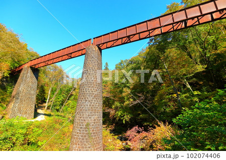 北恵那鉄道の遺構 上地橋梁 秋 北恵那鉄道の遺構 上地橋梁 秋 102074406