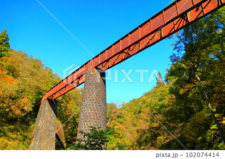 北恵那鉄道の遺構 上地橋梁 秋 北恵那鉄道の遺構 上地橋梁 秋 102074414