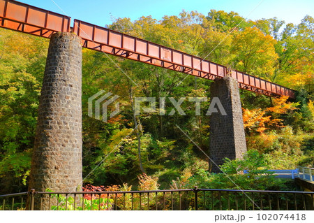 北恵那鉄道の遺構 上地橋梁 秋 北恵那鉄道の遺構 上地橋梁 秋 102074418