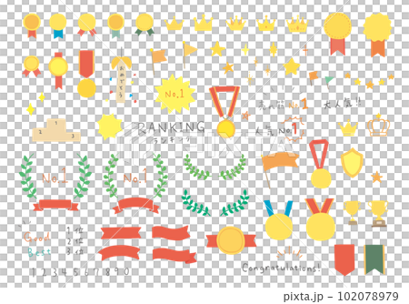 手繪排名圖標集（彩色/無輪廓） 102078979