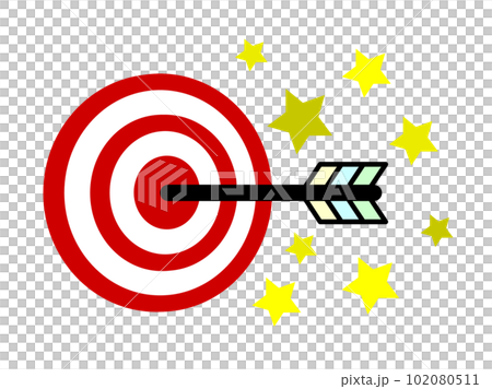 矢が的の中心に当たり大当たりしたイラスト 102080511
