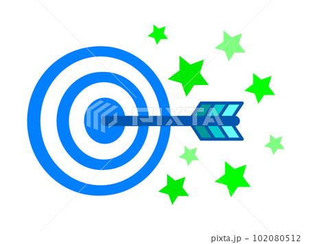 矢が的の中心に当たり大当たりしたイラスト 102080512