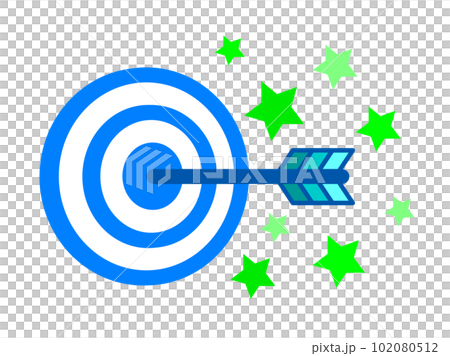 Illustration that the arrow hit the center of the target and hit the jackpot 102080512