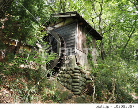 上州新田郡　三日月村　水車小屋 102083387