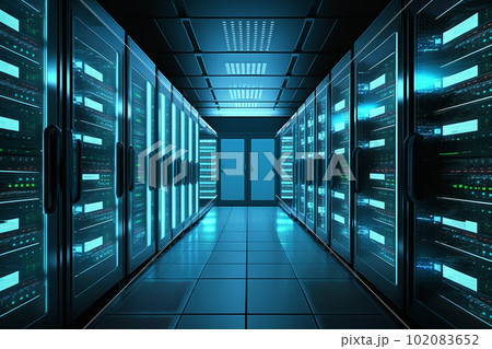サーバールームのイメージ:AI生成画像 サーバールームのイメージ:AI生成画像 102083652