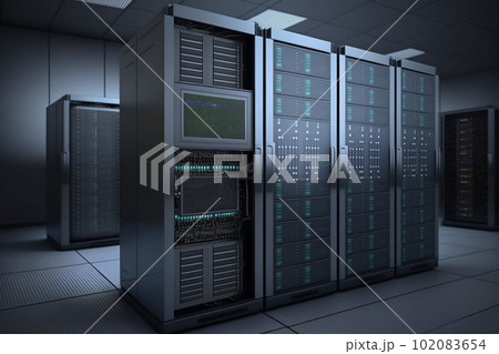 サーバールームのイメージ：AI生成画像 102083654