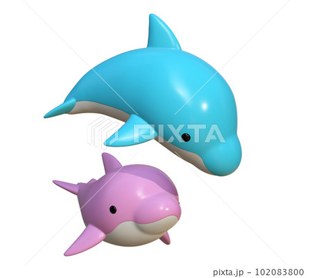 3D立体イルカキャラクター 102083800