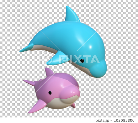 3D立体イルカキャラクター 102083800