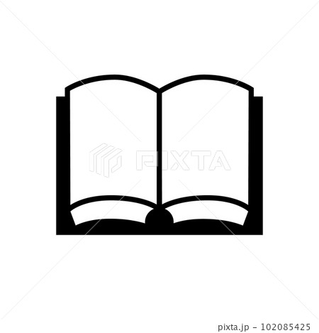 Open book black glyph icon. Vector isolated on white. Open book black glyph icon. Vector isolated on white. 102085425