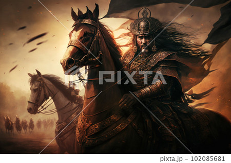 三国志の武士のイメージ:AI生成画像 三国志の武士のイメージ:AI生成画像 102085681
