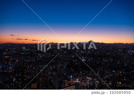 東京タワーの展望台から見た夜景 東京タワーの展望台から見た夜景 102085950