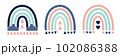 Rainbow set. cute rainbow in pastel colors. cute rainbow with hearts. Vector illustration. 102086388