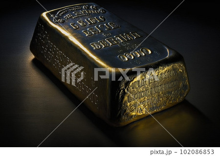 金のインゴットのイメージ:AI生成画像 金のインゴットのイメージ:AI生成画像 102086853