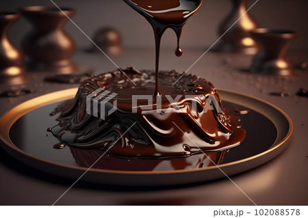 溶けたチョコレートイメージ：AI生成画像 102088578