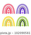 Rainbow set. Cute hand-drawn rainbow. Vector illustration. 102090581