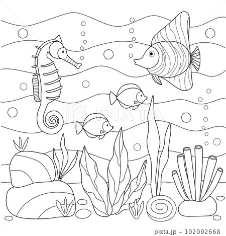 Underwater Scene Drawing PNG Transparent Images Free Download | Vector  Files | Pngtree