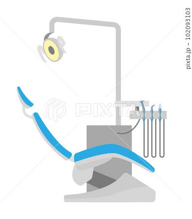 Dental chair with instruments vector illustration. Equipment in clinic for treatment of teeth Dental chair with instruments vector illustration. Equipment in clinic for treatment of teeth 102093103