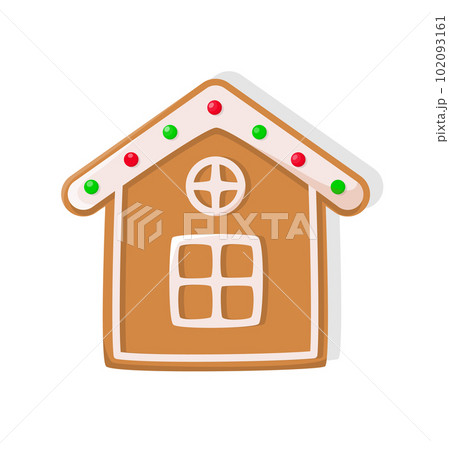 Christmas Cookie of House with Windows Vector 102093161