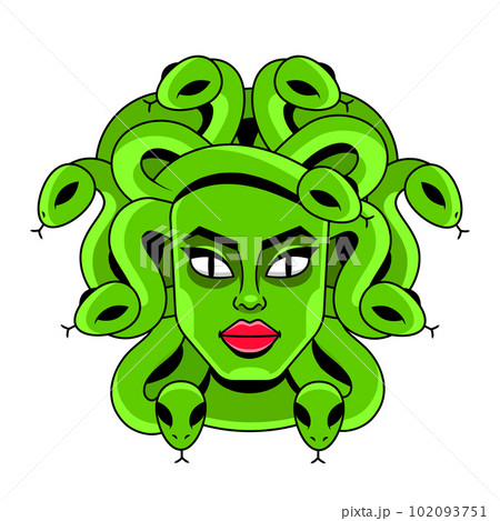 Medusa gorgon goddess, black silhouette vector - Stock Illustration  [105058943] - PIXTA