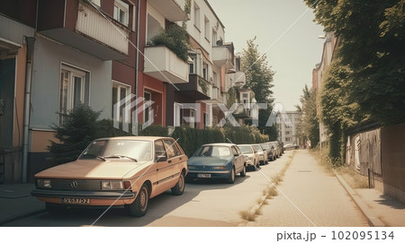Street in vintage american downtownのイラスト素材 [102095134] - PIXTA