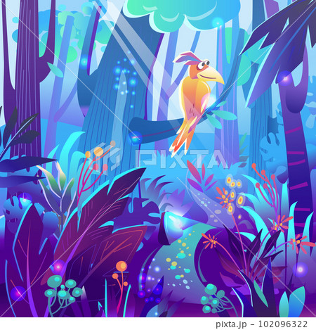 Magical forest, Vector fairy tale illustration Magical forest, Vector fairy tale illustration 102096322