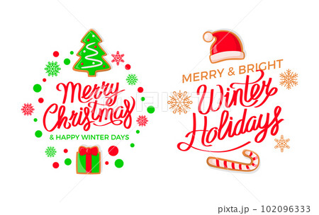 Merry Christmas and Winter Holidays Greeting Card Merry Christmas and Winter Holidays Greeting Card 102096333