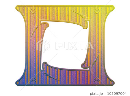 3D rendered vintage letter on transparent background. Art font illustration. 3D rendered vintage letter on transparent background. Art font illustration. 102097004