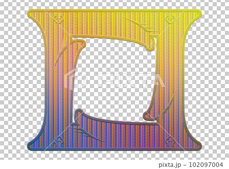 3D rendered vintage letter on transparent background. Art font illustration. 3D rendered vintage letter on transparent background. Art font illustration. 102097004